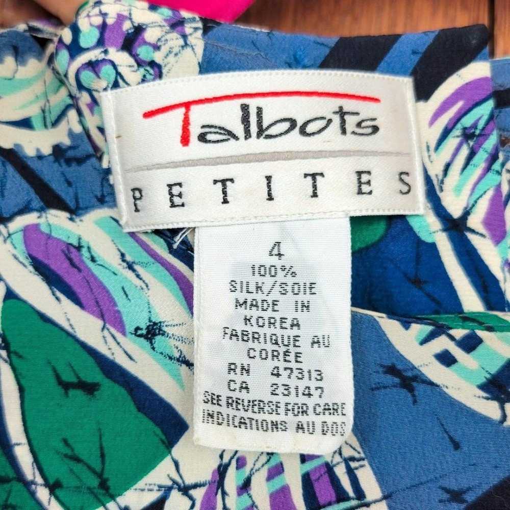 Vintage 80s/90s Talbots Blue Seashell Print Wrap … - image 7