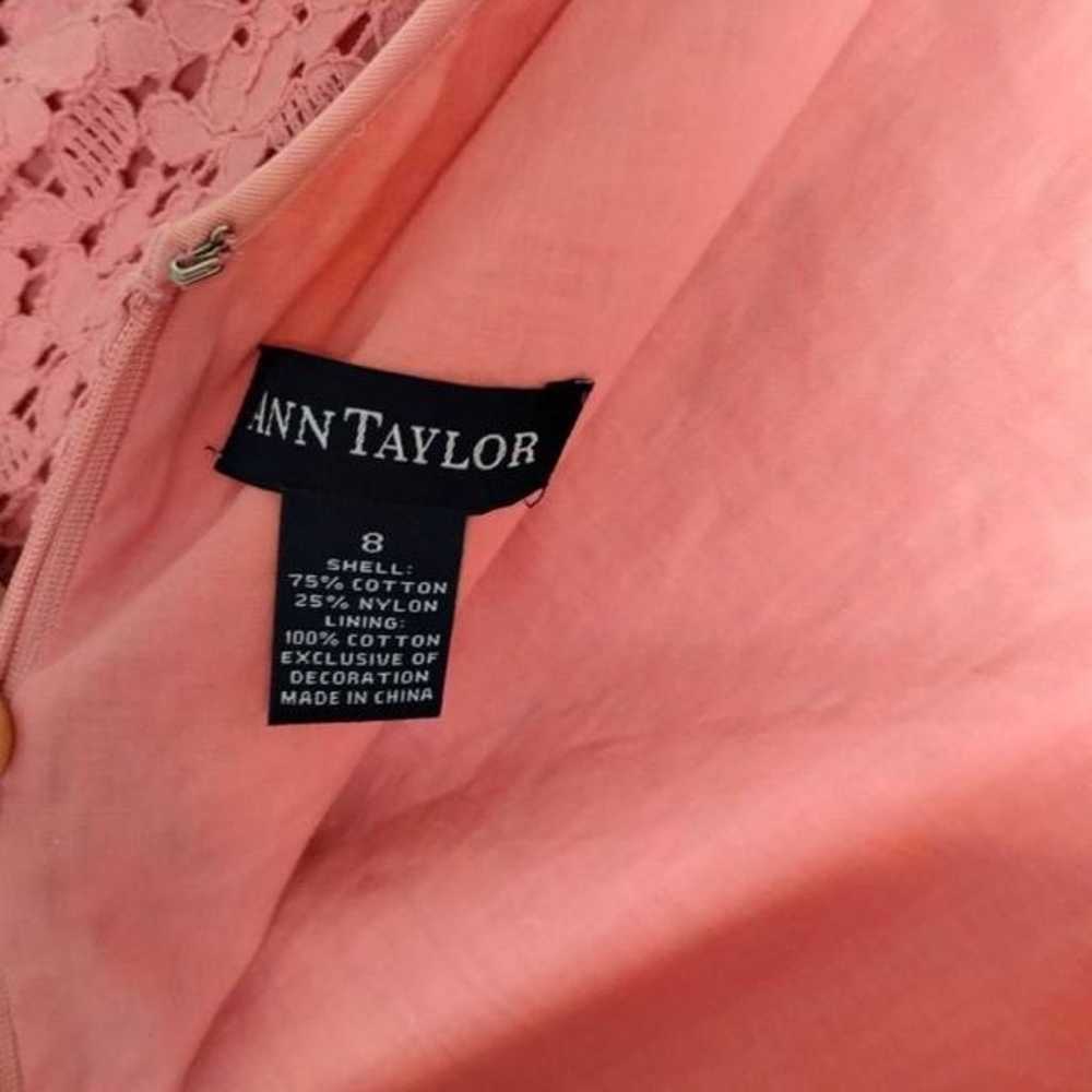 Ann Taylor Womens Dress Sz 8 Rose Pink Lace Cotto… - image 12