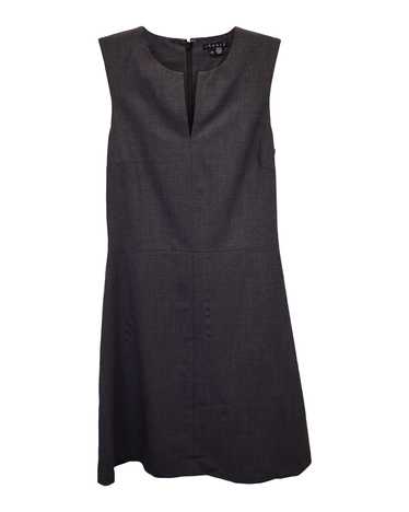 Theory Charcoal Cotton Sleeveless Dress with Split