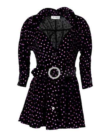 The Attico Heart-Print Mini Dress in Black Viscose