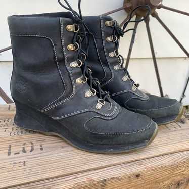 Timberland Timberland leather wedge bootie boots … - image 1