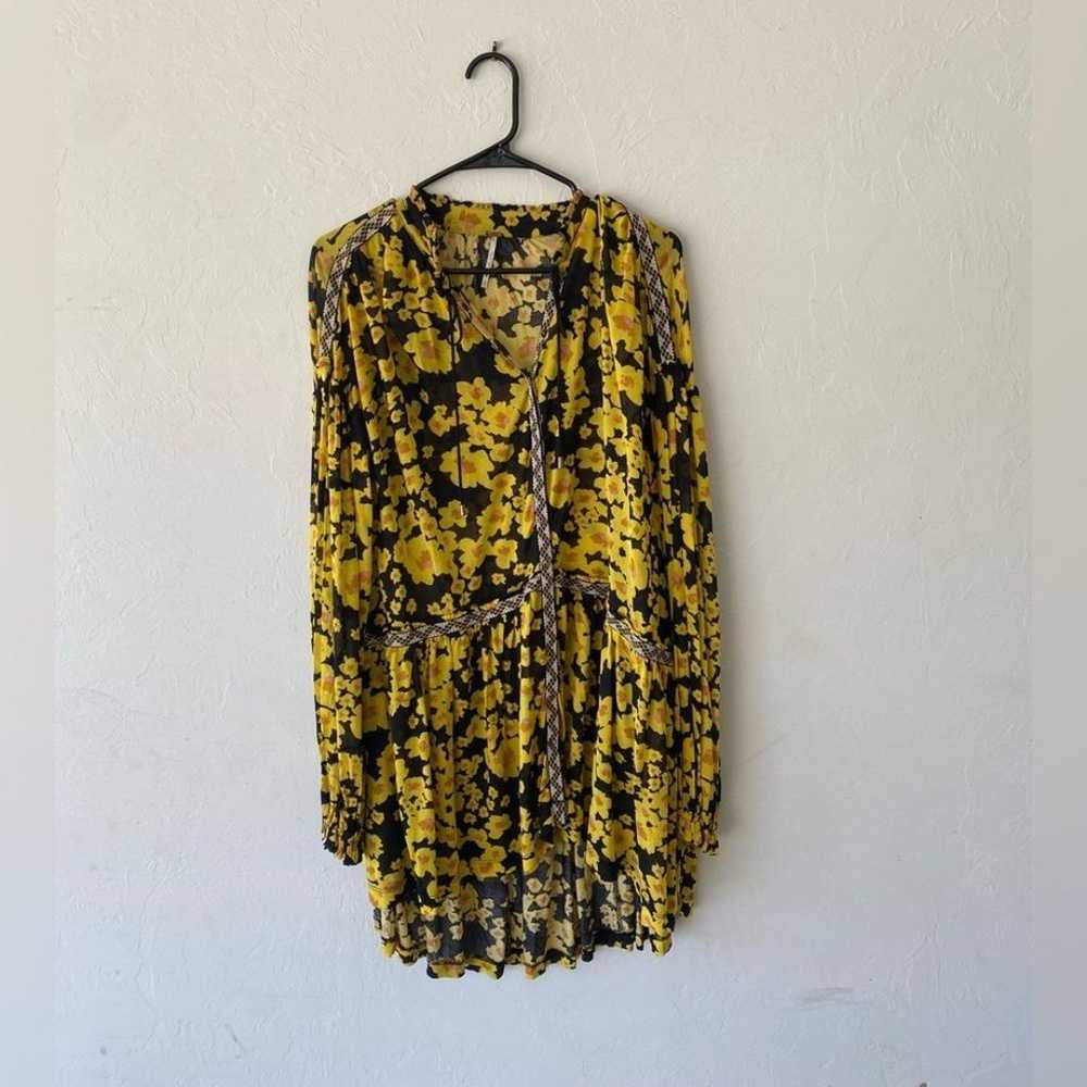 Free People yellow black long sleeve love letter … - image 12