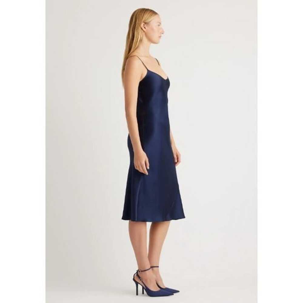 Quince 100% Washable Silk Slip Dress Navy Blue Me… - image 2