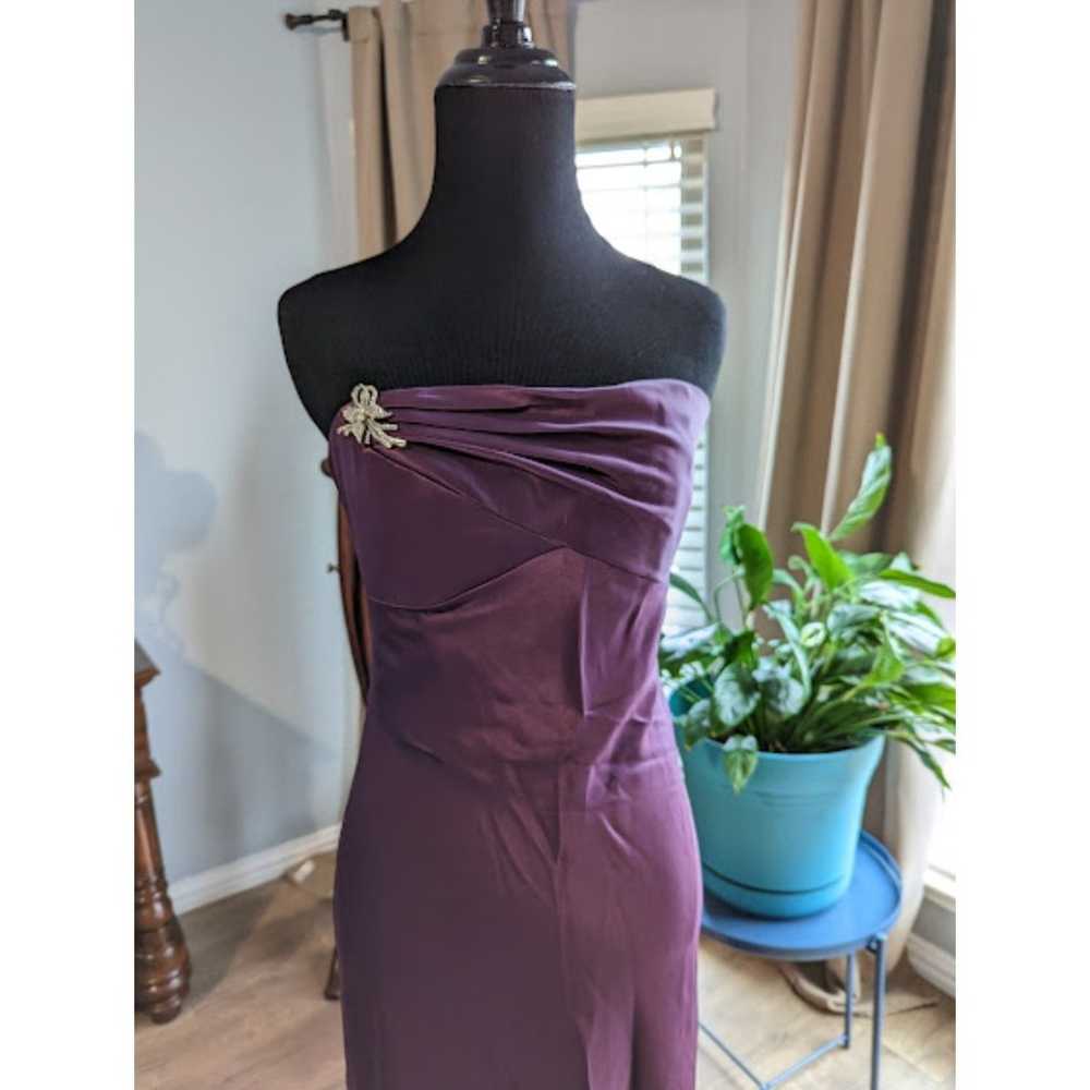 David's Bridal - Purple strapless formal gown Siz… - image 1