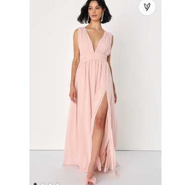 Lulus Heavenly Hues Blush Maxi Dress sz M