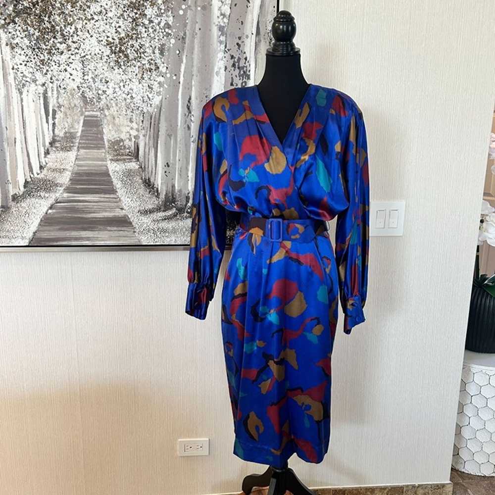 Vintage Enrico Gelini Womens 100% Silk Dress - Si… - image 1