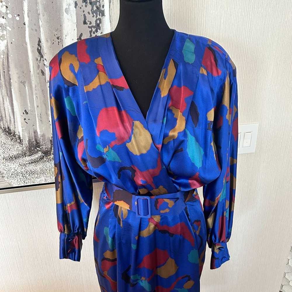 Vintage Enrico Gelini Womens 100% Silk Dress - Si… - image 2