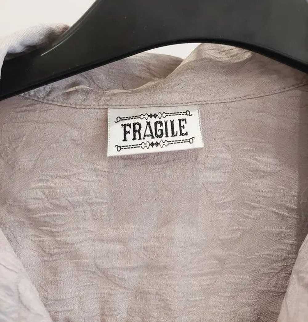 Vintage 100% silk shirt Fragile beige luxury soft… - image 3