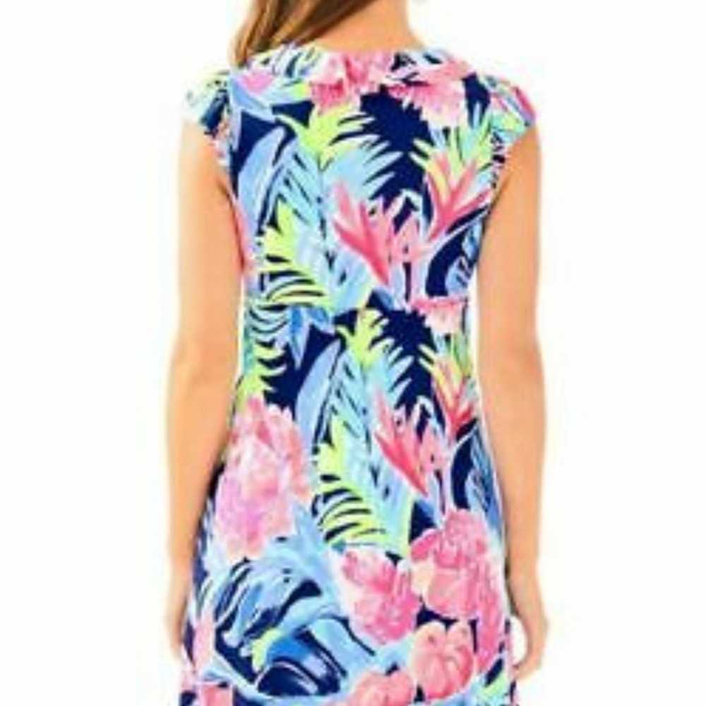 Lilly Pulitzer Clare Floral Silk A-Line Dress Blu… - image 4
