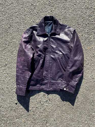 Leather Jacket × Varsity Jacket × Vintage RARE 197