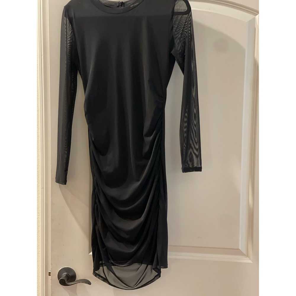 Dress - black Midi  with light weight mesh overla… - image 1
