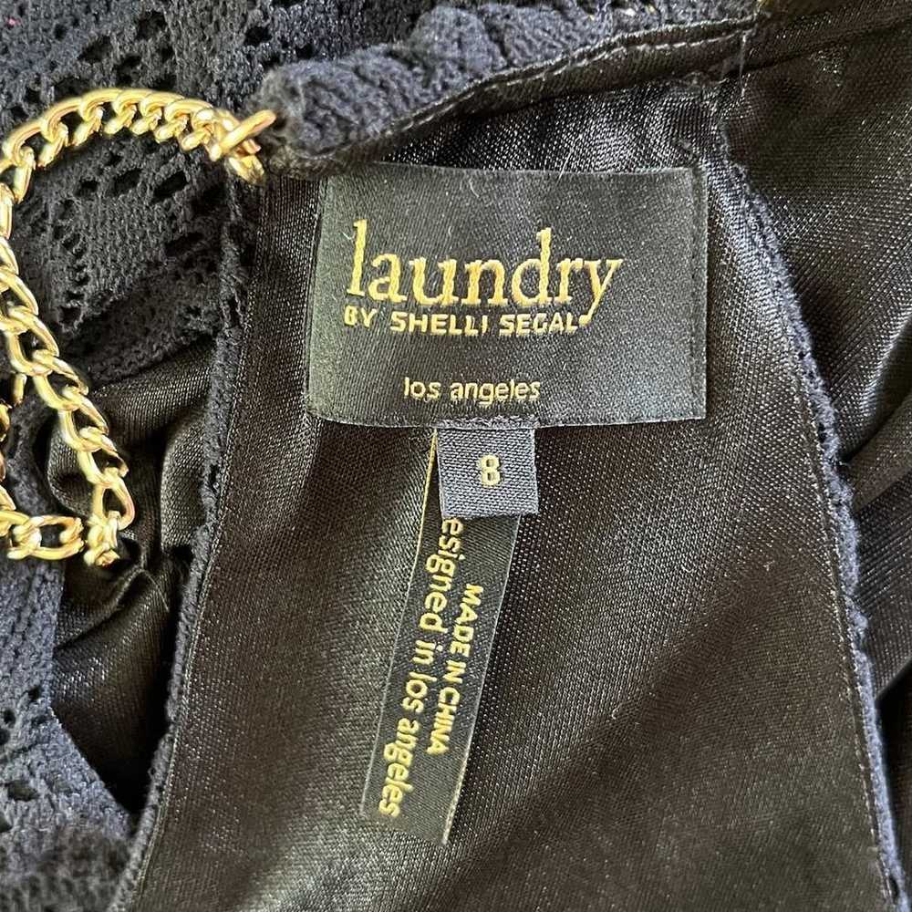 Laundry by Shelli Segal Halter Dress Black Lace G… - image 6