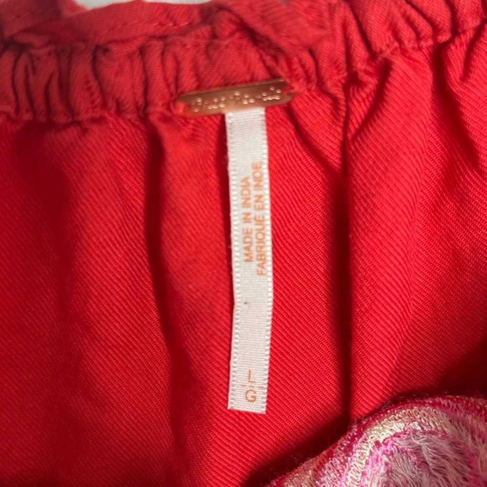 Free People Red Fleur du Jour Flowered Embroidere… - image 11