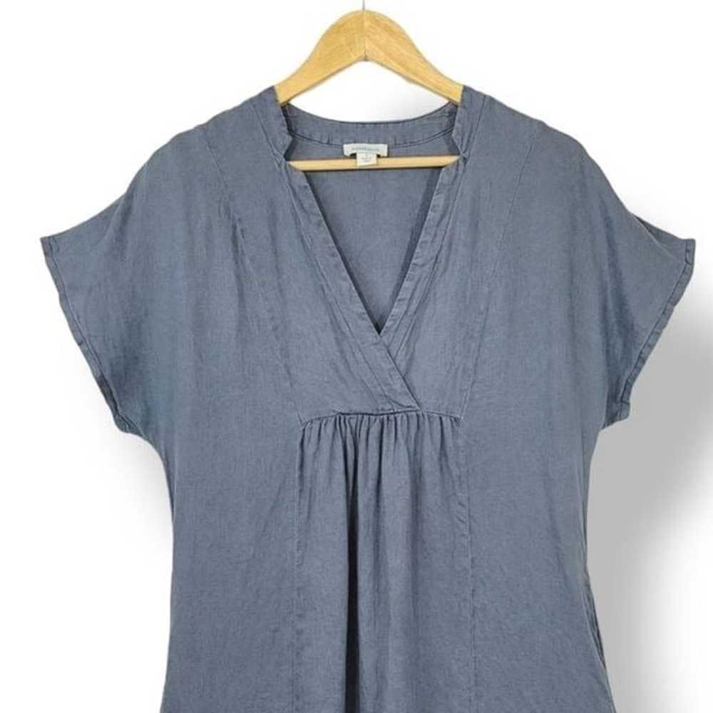 Sundance Dawn To Dusk 100% Linen Dress in Gray Bl… - image 2