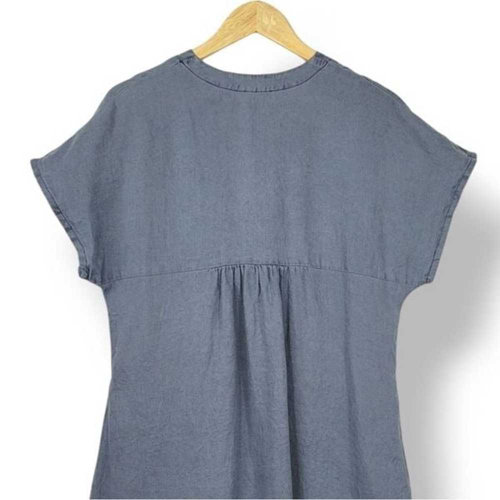Sundance Dawn To Dusk 100% Linen Dress in Gray Bl… - image 3