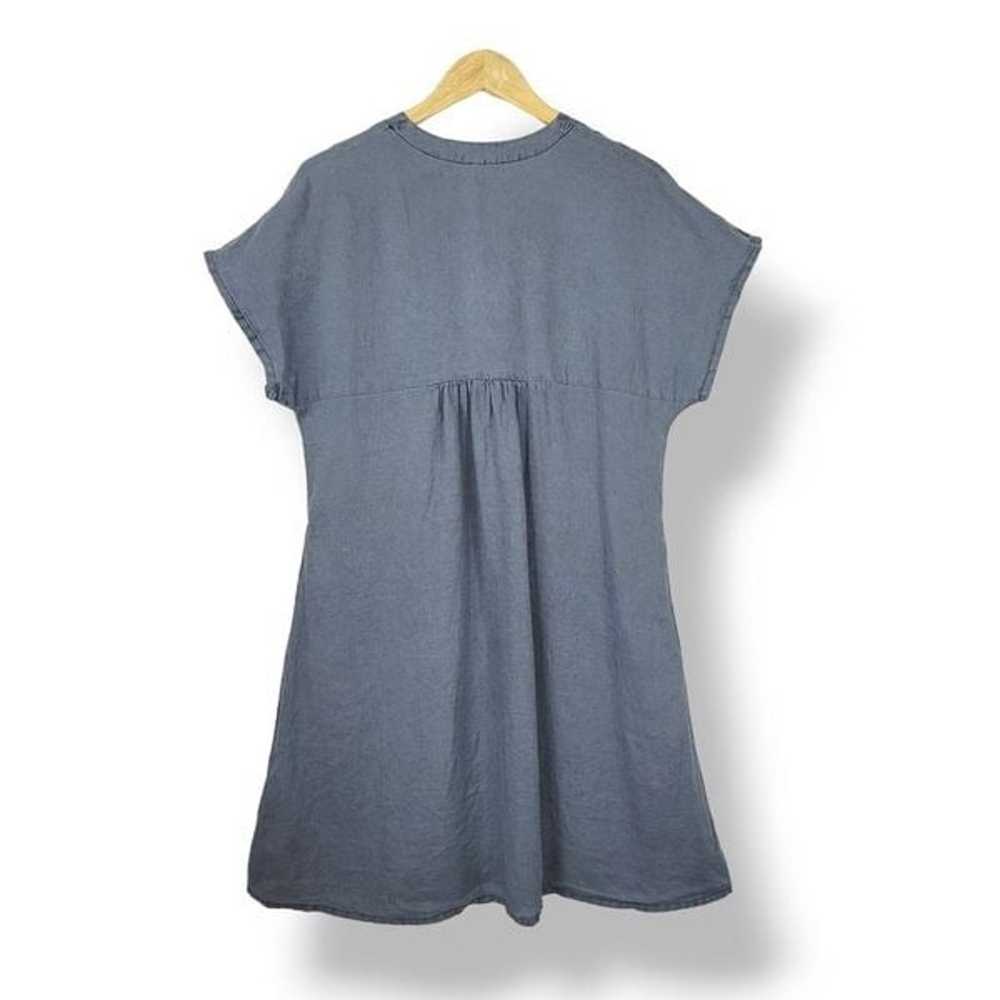Sundance Dawn To Dusk 100% Linen Dress in Gray Bl… - image 4