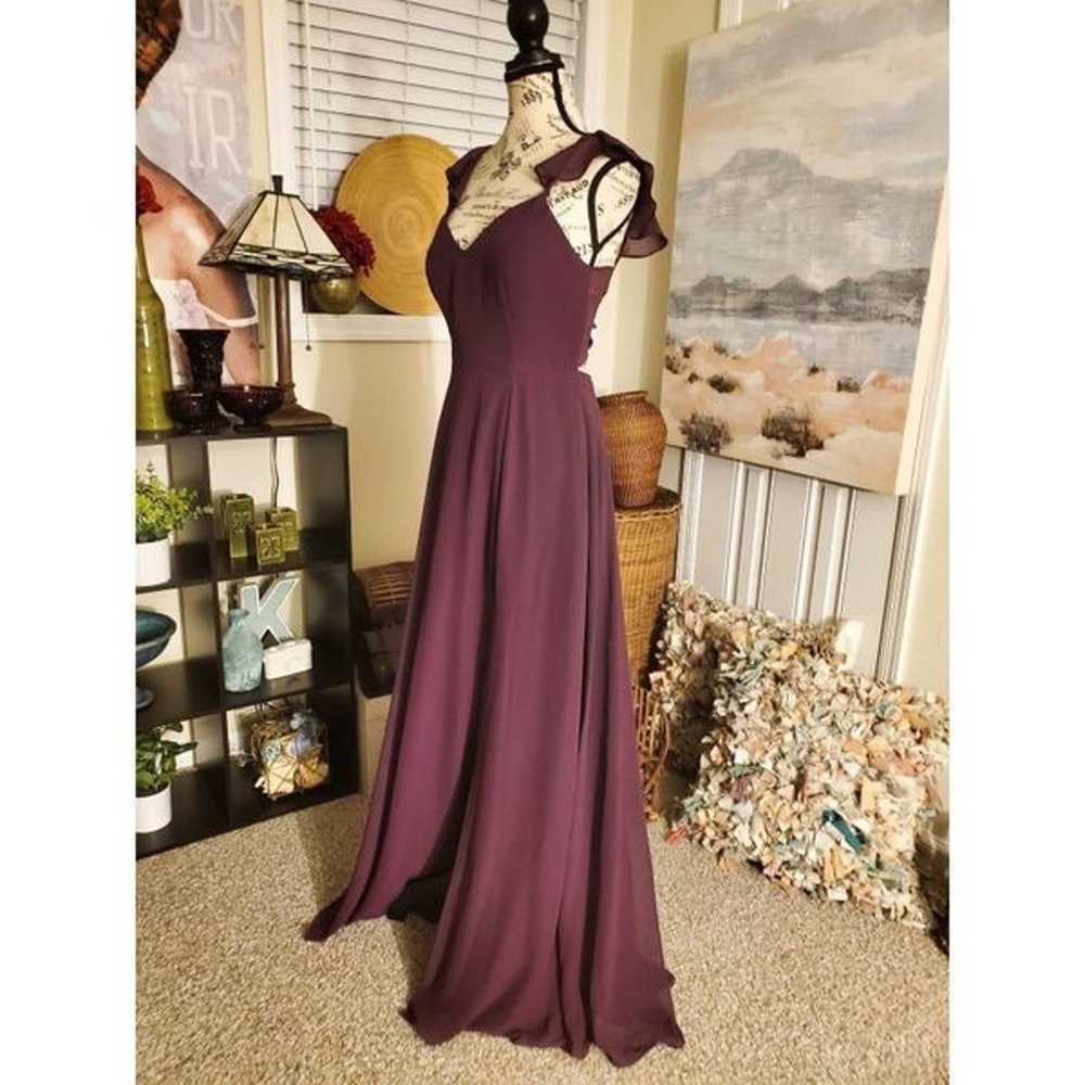 Azazie Ruffle Sleeve Chiffon Floor Length Dress S… - image 12