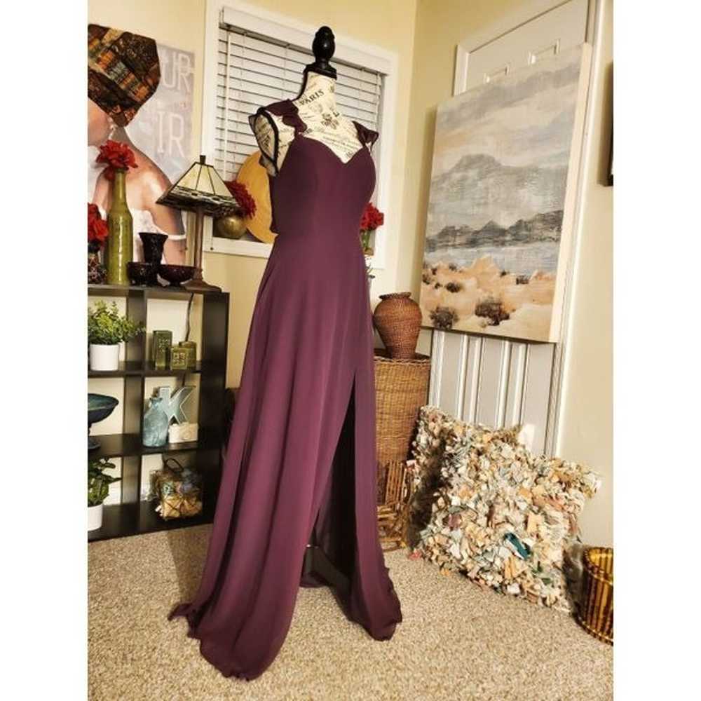 Azazie Ruffle Sleeve Chiffon Floor Length Dress S… - image 1