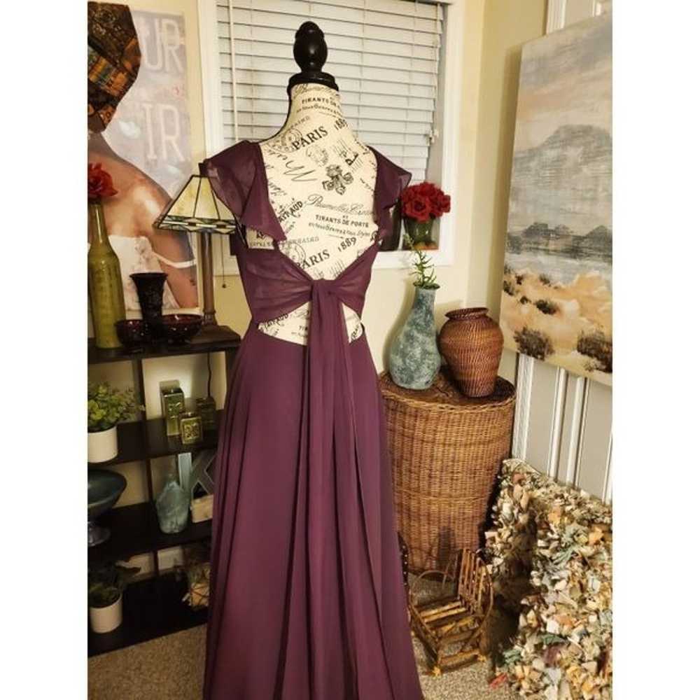 Azazie Ruffle Sleeve Chiffon Floor Length Dress S… - image 7