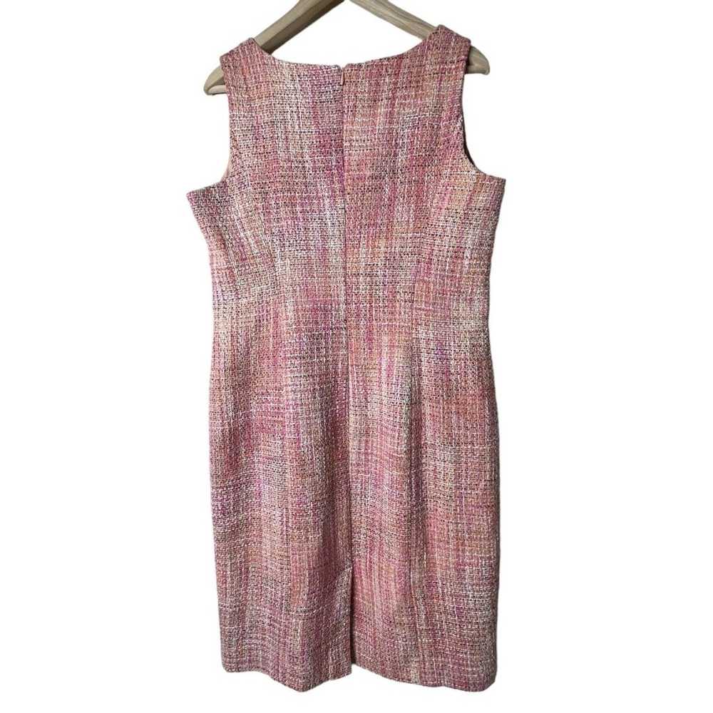 Talbots Cotton Tweed Sheath Dress Sz 12 Pink Slee… - image 2