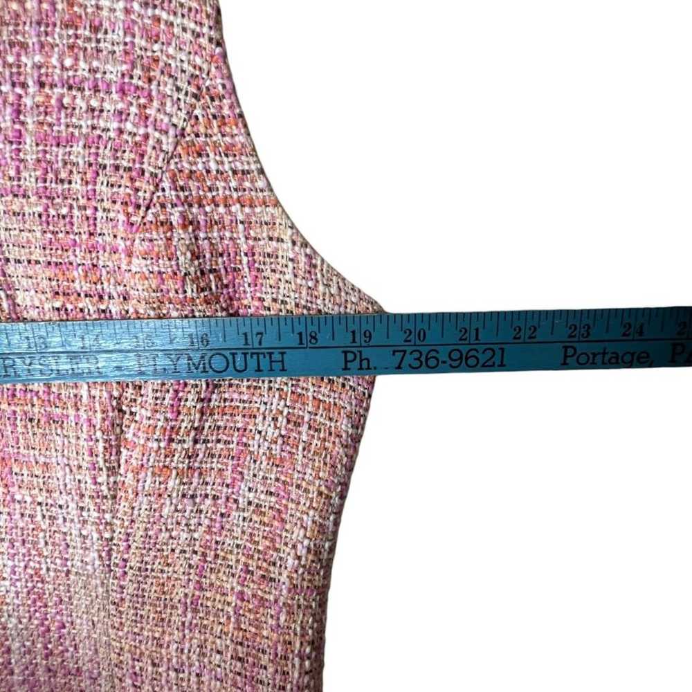 Talbots Cotton Tweed Sheath Dress Sz 12 Pink Slee… - image 9