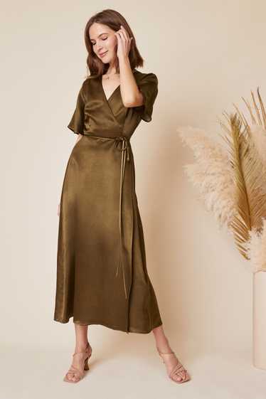 Whimsy and Row Lola Wrap Dress in Hunter Green - image 1