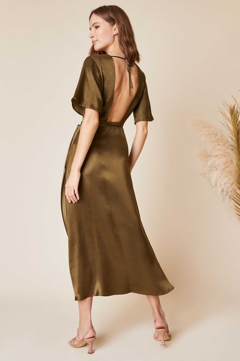 Whimsy and Row Lola Wrap Dress in Hunter Green - image 2