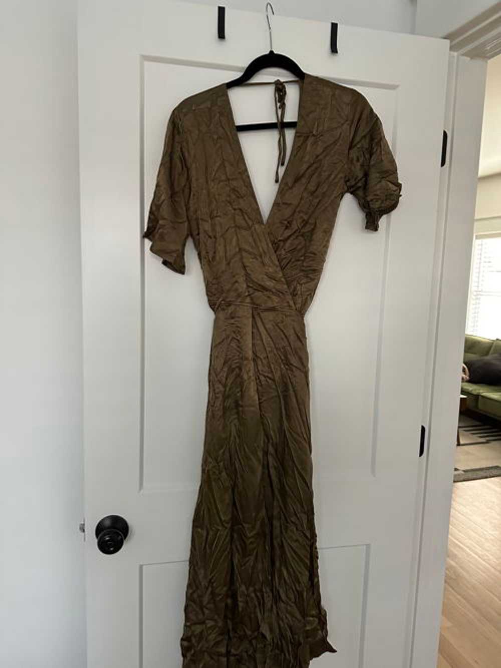 Whimsy and Row Lola Wrap Dress in Hunter Green - image 5