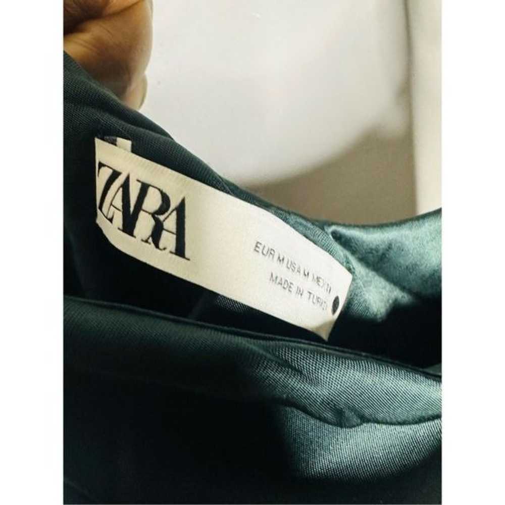 ZARA NWOT COWL NECK SATIN SLIP DRESS Olive green … - image 4