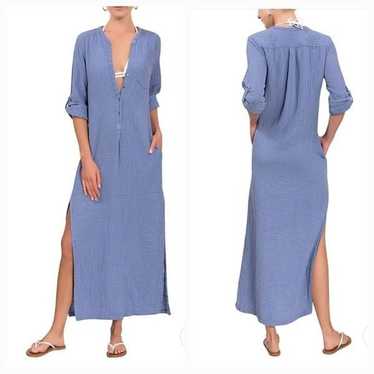Everyday Ritual Tracey Caftan in Stonewash Blue C… - image 1