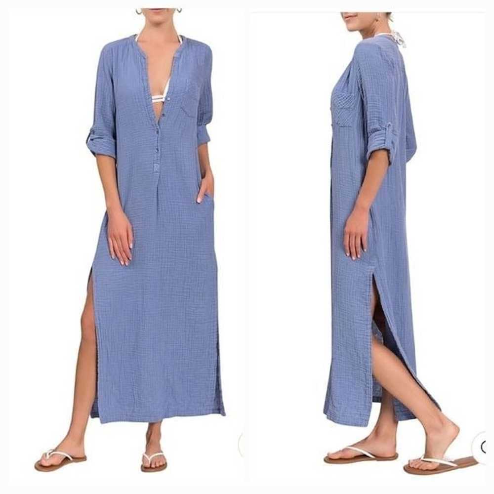 Everyday Ritual Tracey Caftan in Stonewash Blue C… - image 9