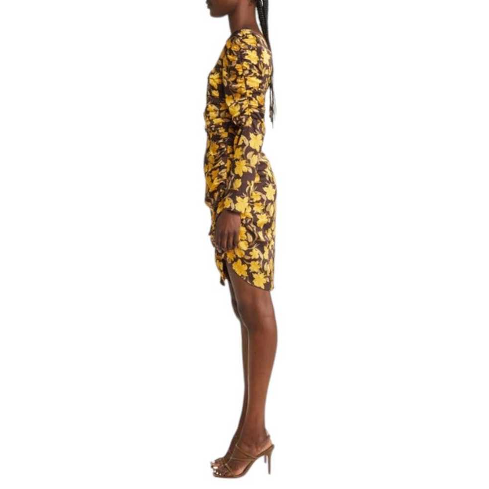 FLORET STUDIOS Brown Yellow Floral Shirred Long S… - image 3