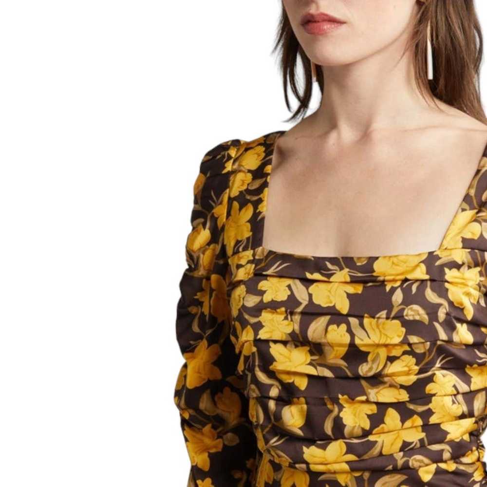 FLORET STUDIOS Brown Yellow Floral Shirred Long S… - image 8