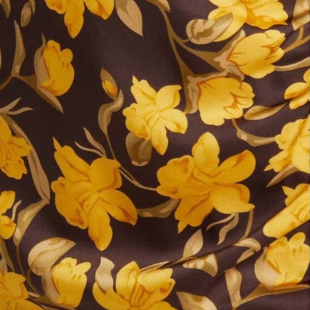 FLORET STUDIOS Brown Yellow Floral Shirred Long S… - image 9