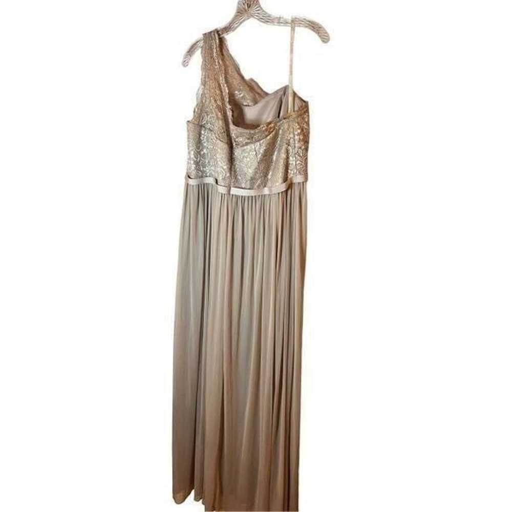 David’s Bridal Biscotti One Shoulder Lace Dress S… - image 4