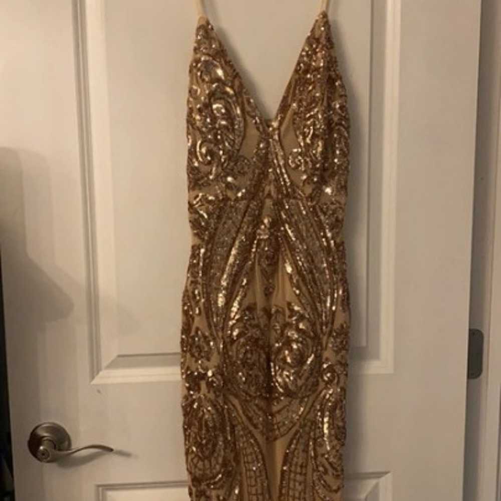 Rose gold, sequin party dress - image 2