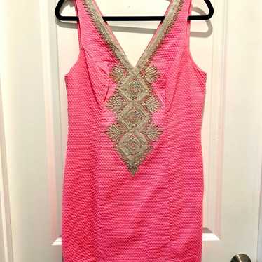 Lilly Pulitzer Pink Gold Dress Size 8 - image 1