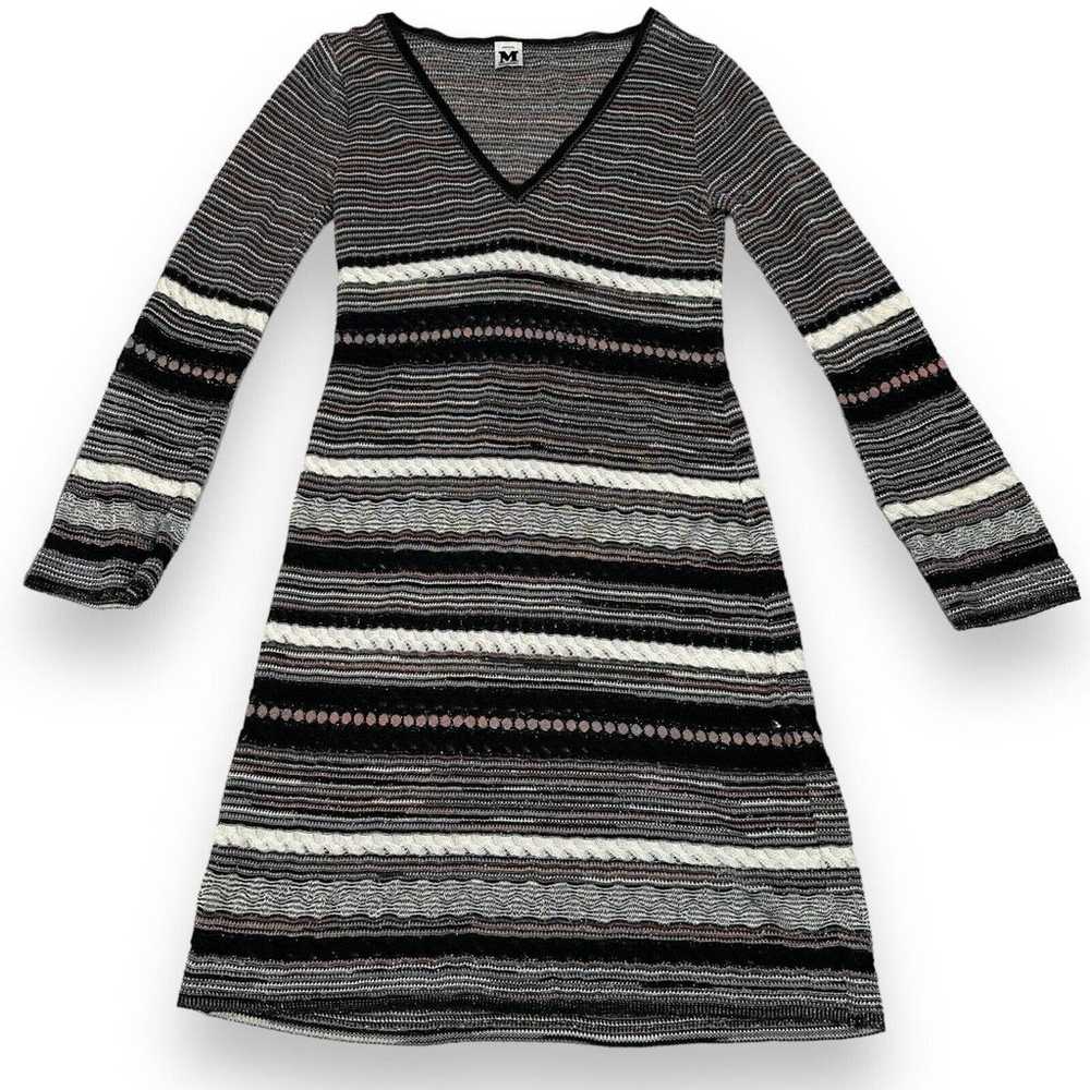 Missoni Shift Dress Women's 8 Gray Black Striped … - image 1