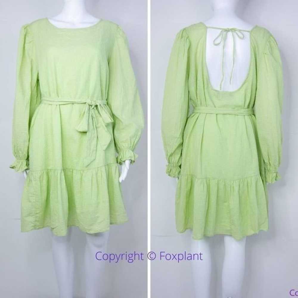 NEW Eloquii Lime Green Textured Cotton Easy Day D… - image 1