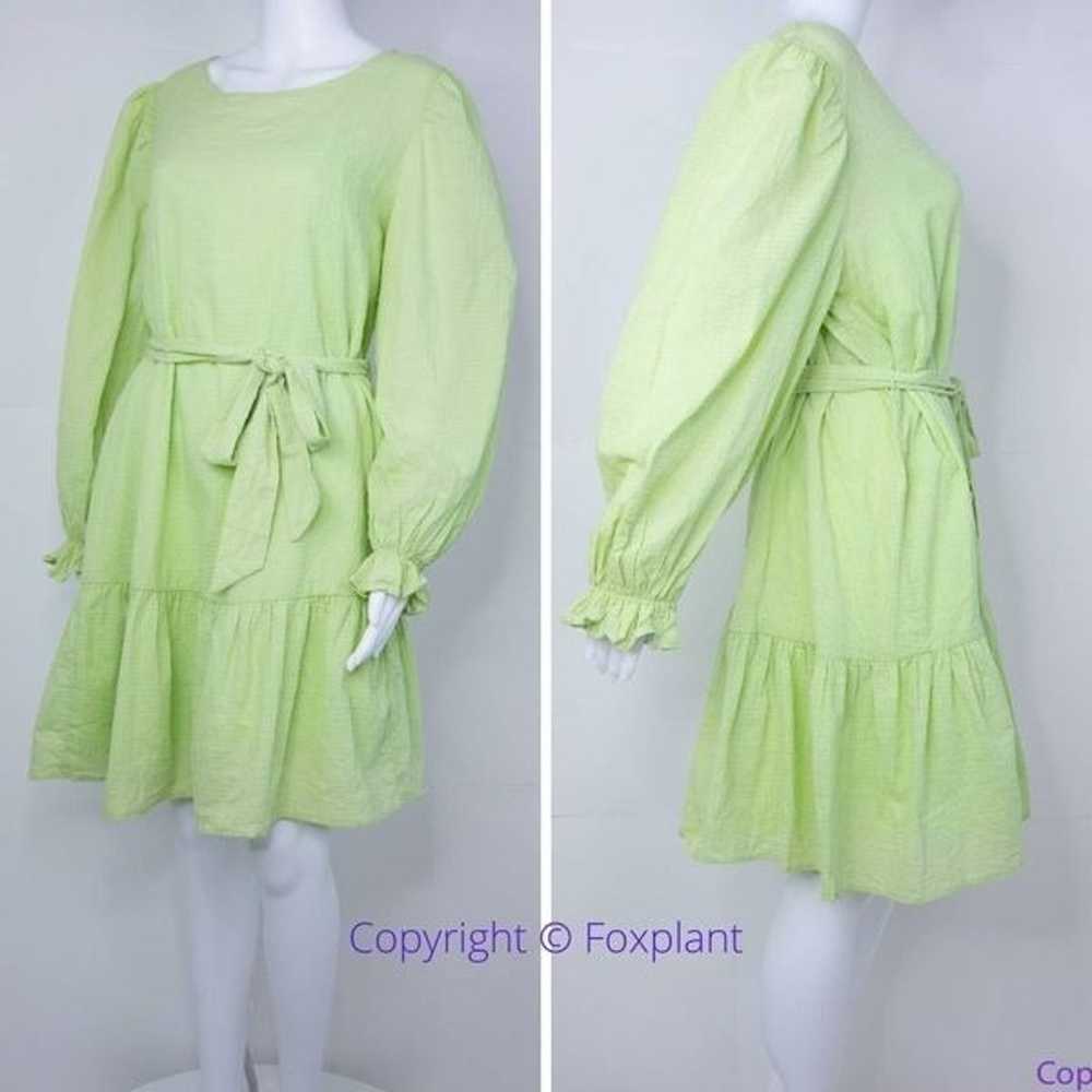 NEW Eloquii Lime Green Textured Cotton Easy Day D… - image 2