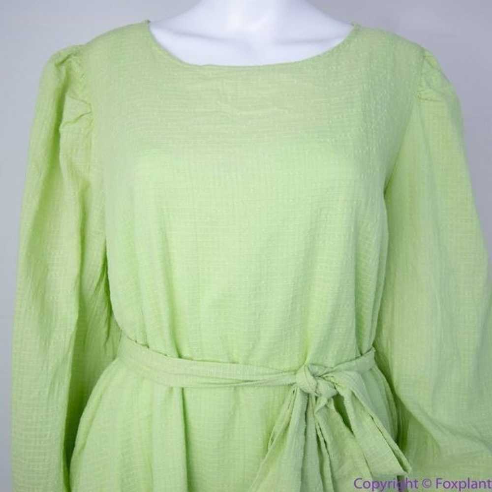 NEW Eloquii Lime Green Textured Cotton Easy Day D… - image 3