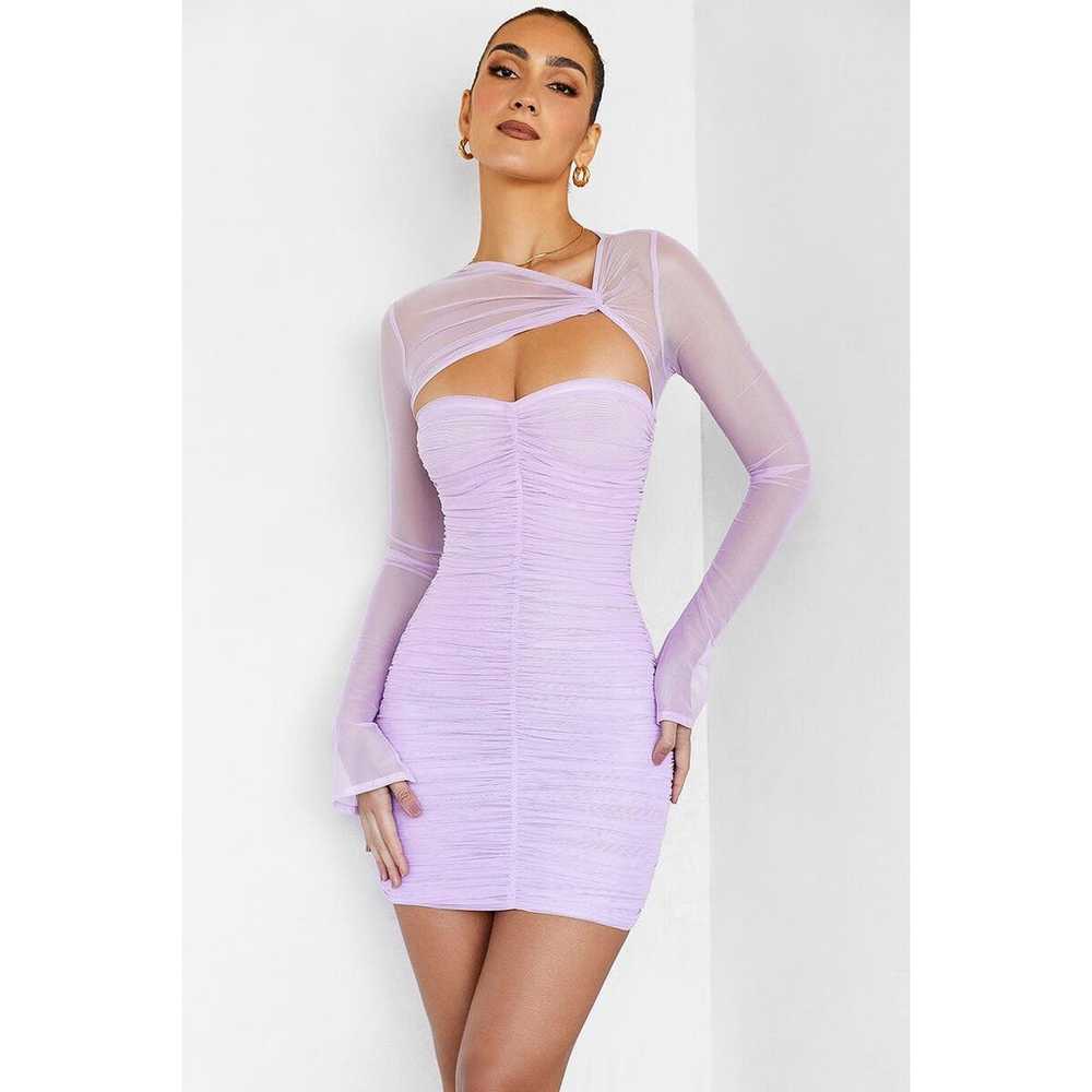 House of CB Mistress Rocks Mesh Mini Dress Purple… - image 1