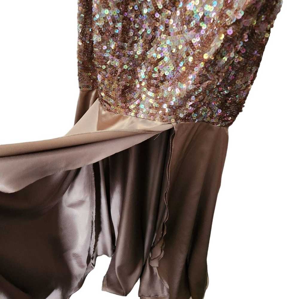 Dana Mathers Rose Gold Sequin Mermaid satin Prom … - image 5