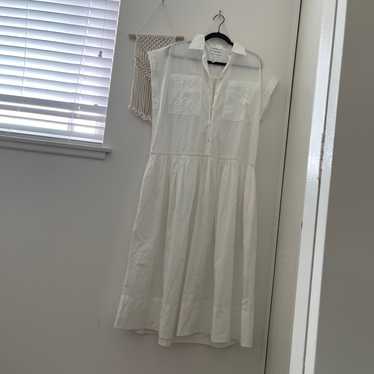 Apiece Apart Organic Cotton White Shirt Dress Max… - image 1