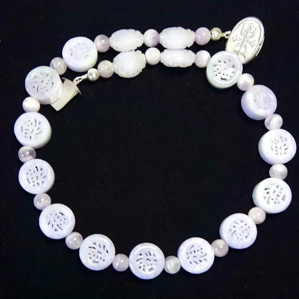 Rare Chinese Lavender Jade Happiness and Longevit… - image 7