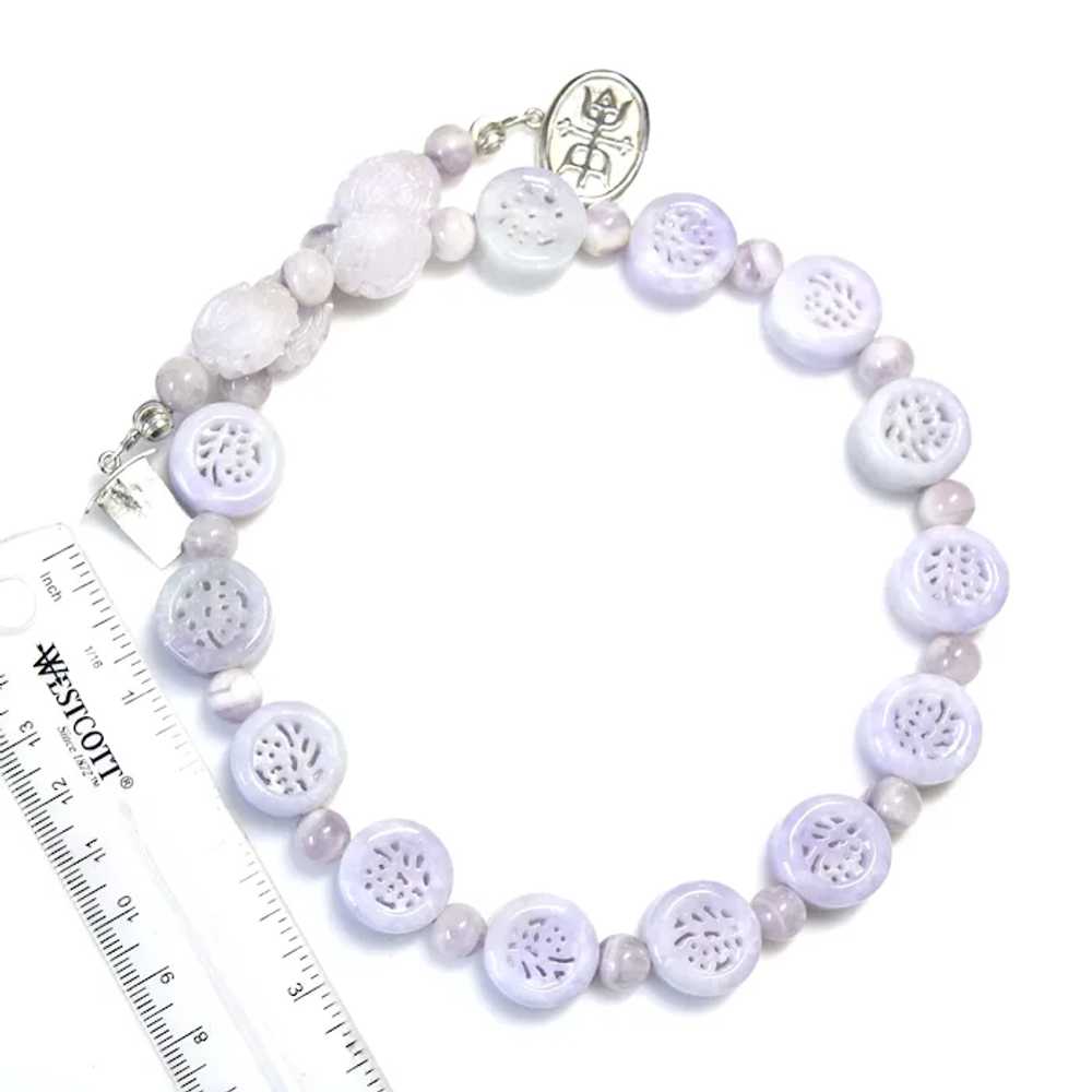 Rare Chinese Lavender Jade Happiness and Longevit… - image 8