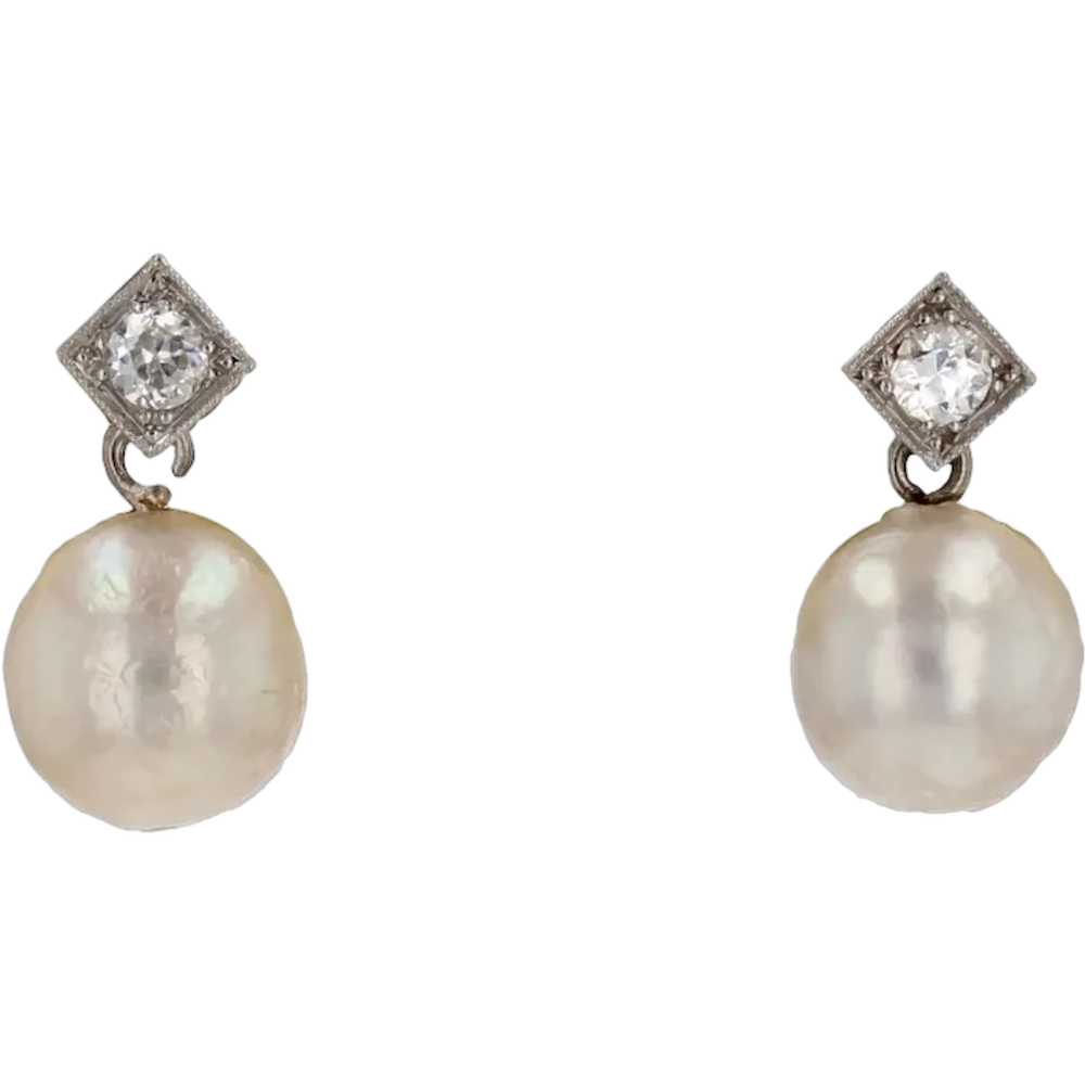 20th Century Cultured Pearl Diamonds 18 Karat Yel… - image 1