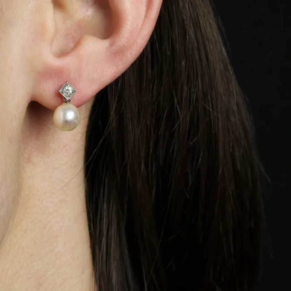 20th Century Cultured Pearl Diamonds 18 Karat Yel… - image 7