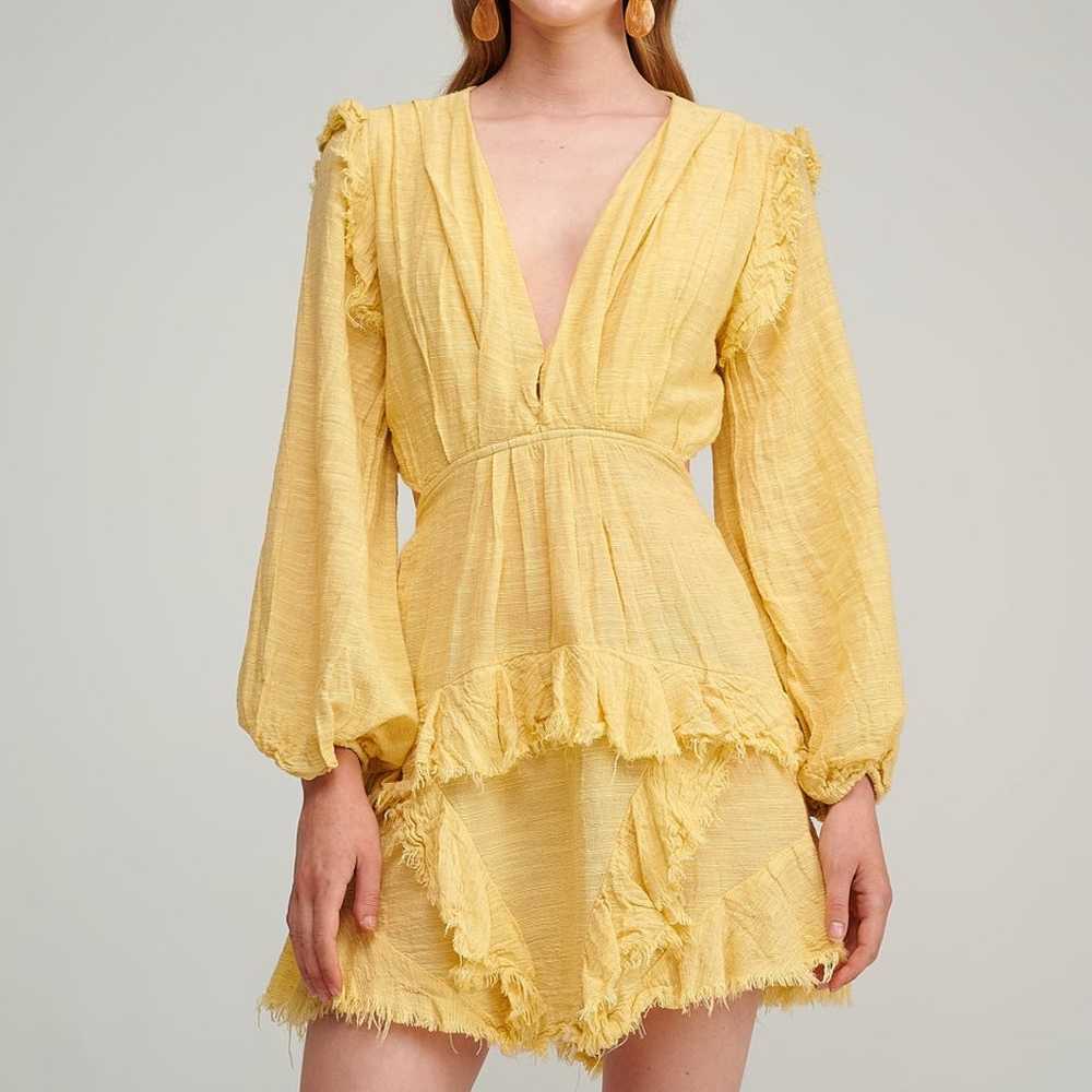 Pearl and Caviar yellow cut out yellow gauze cott… - image 1