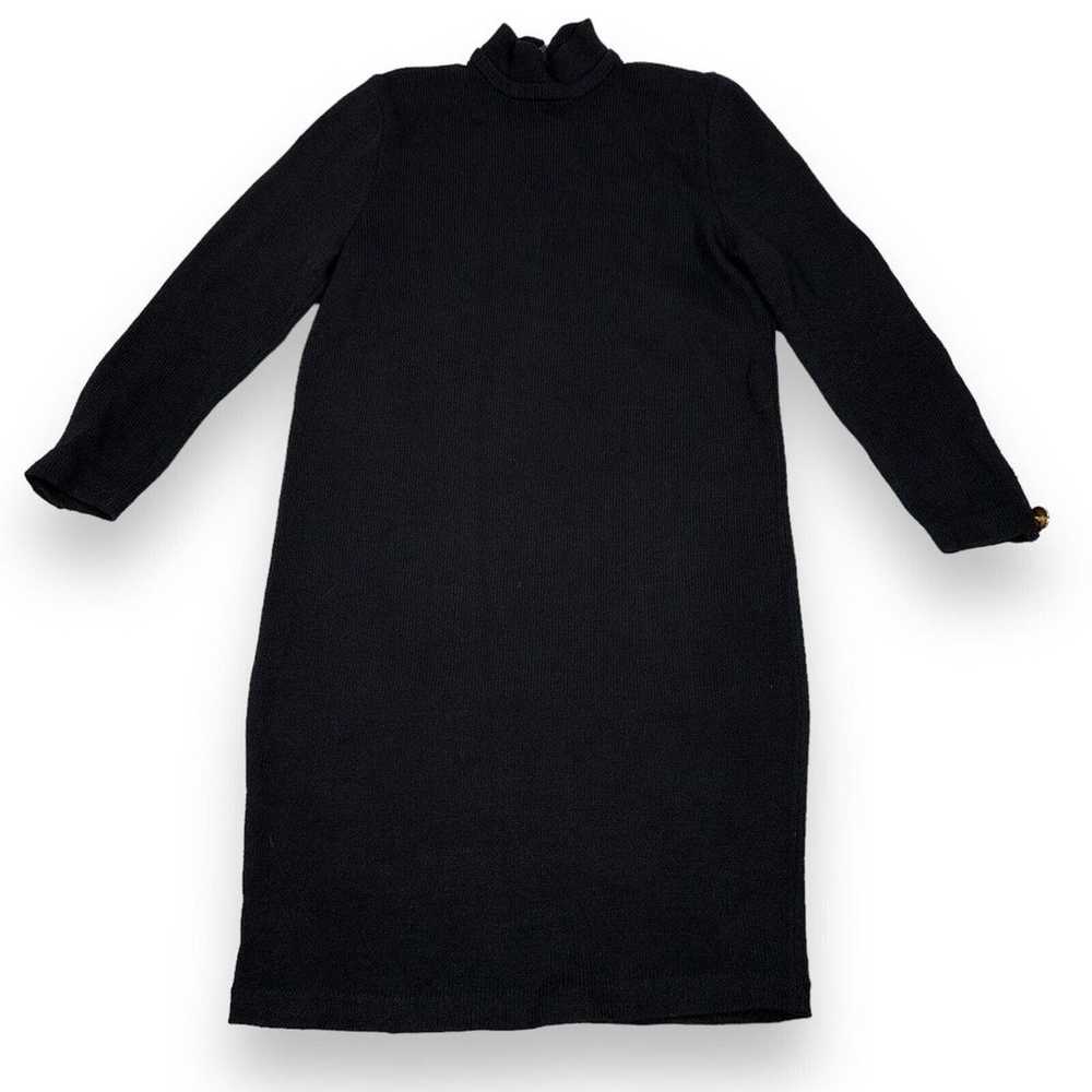 St. John Shift Dress Women's 4 Black Knitted Mock… - image 1